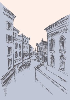 Venedik. Vektör cityscape