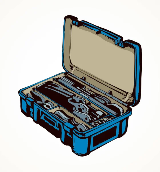 Valise avec outils. Dessin vectoriel — Image vectorielle