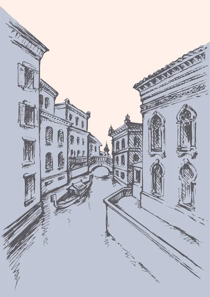 Venecia. Paisaje urbano del vector — Archivo Imágenes Vectoriales