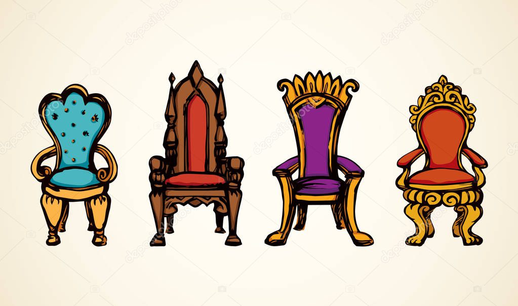 Throne. Vector drawing