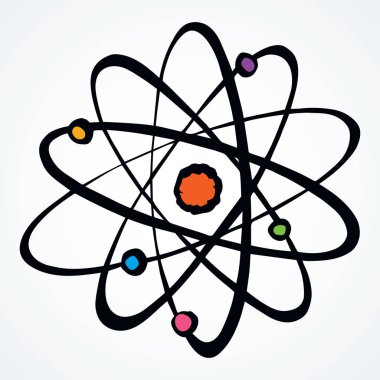 Atom. Vektör çizim simgesi işareti