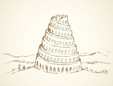 Tower of Babel. Vector drawing clipart