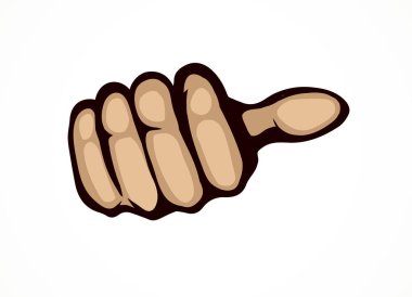 El başparmak tarafına işaret. Vektör çizimi