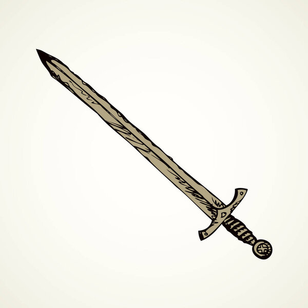 Old Epee. Vector drawing