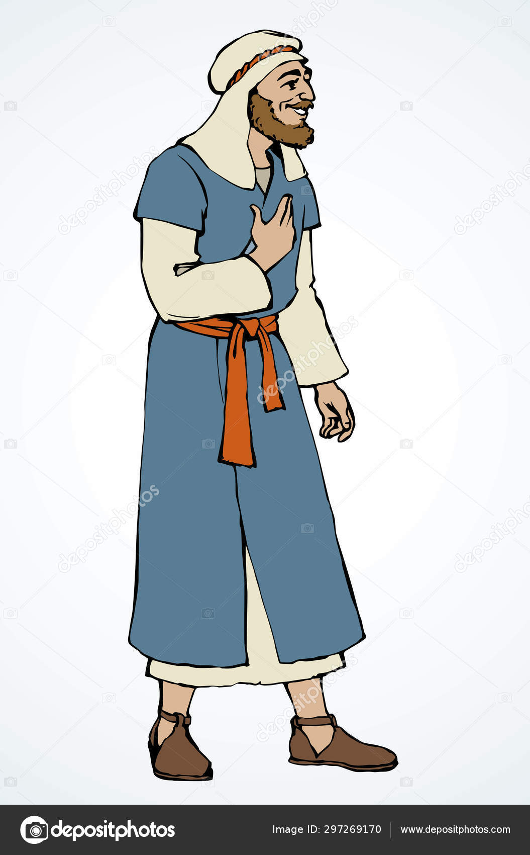 Jewish man in old clothes. Vector drawing Stock Vector Image by ©Marinka  #297269170