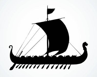 Eski Viking gemisi. Vektör çizim