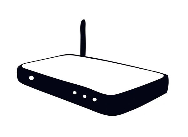 Modem con antenna. Disegno vettoriale — Vettoriale Stock