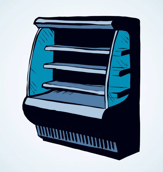 Congelador para armazenar. Desenho vetorial — Vetor de Stock