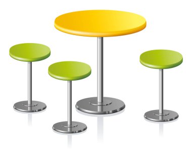 Yuvarlak masa. Vektör çizim