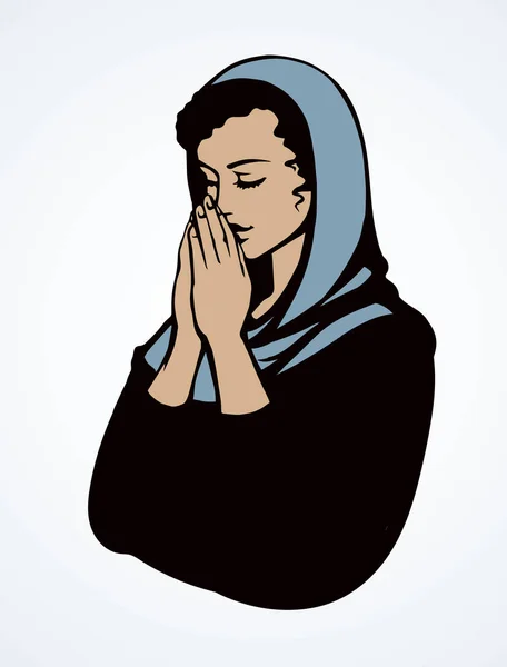 Vector afbeelding van de biddende persoon — Stockvector