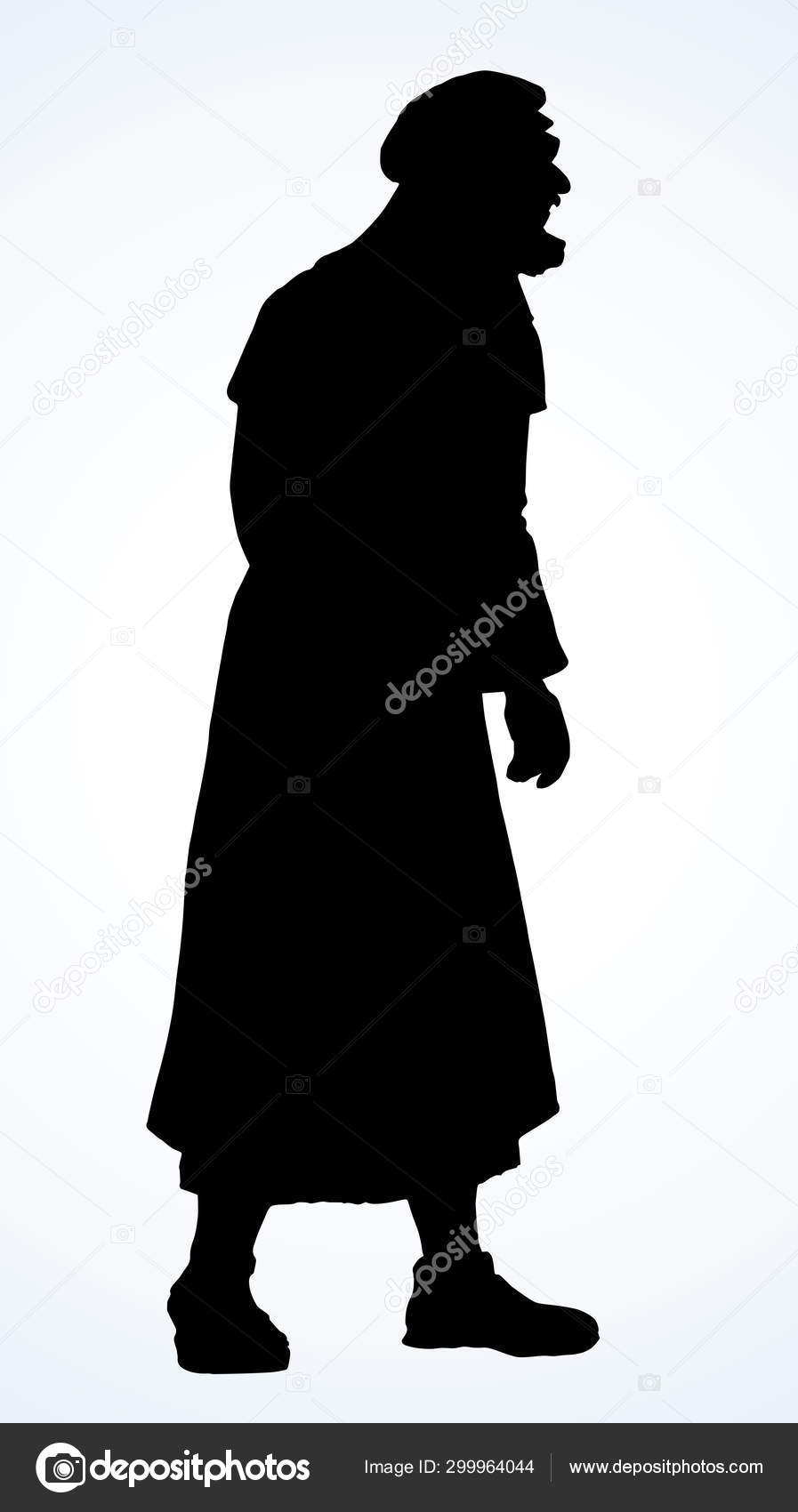 Jewish Man In Old Clothes Vector Drawing Stock Vector Image By C Marinka 299964044
