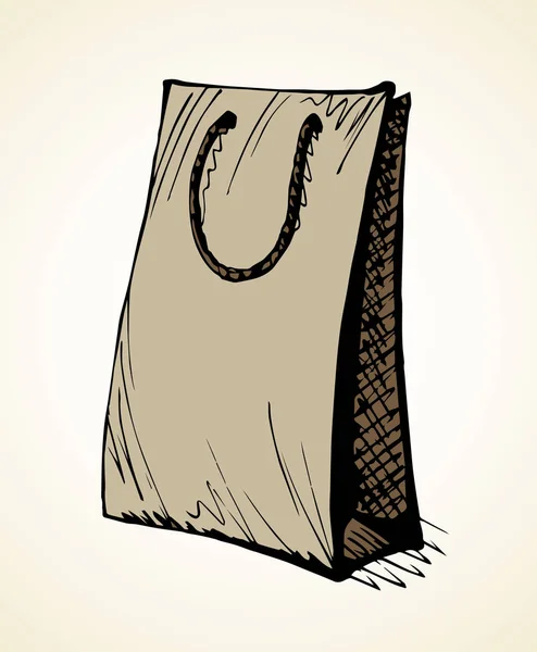 Χάρτινη σακούλα για ψώνια. Διανυσματικό σχέδιο — Διανυσματικό Αρχείο