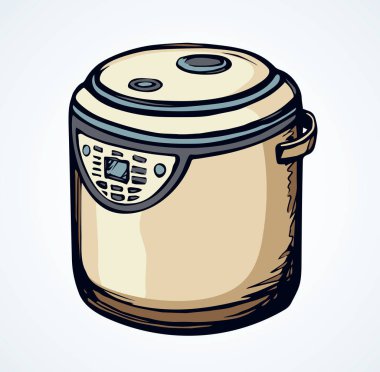 Düdüklü tencere. Vektör çizim makinesi