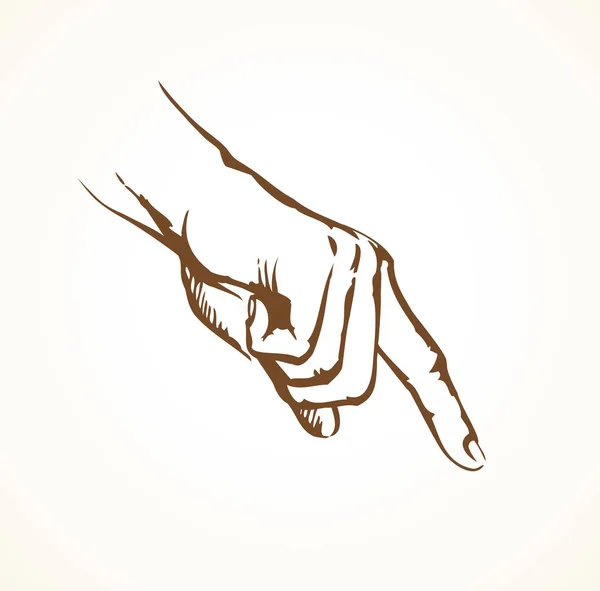 Apontar com o dedo. Desenho vetorial — Vetor de Stock