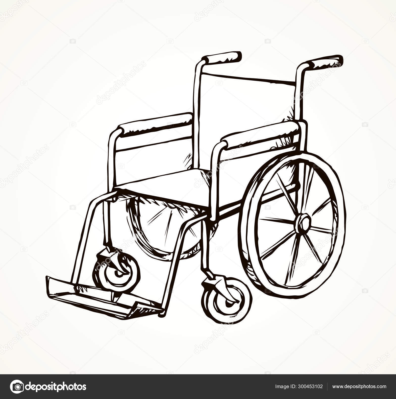 Wheelchair. Vector drawing Stock Vector by ©Marinka 300453102