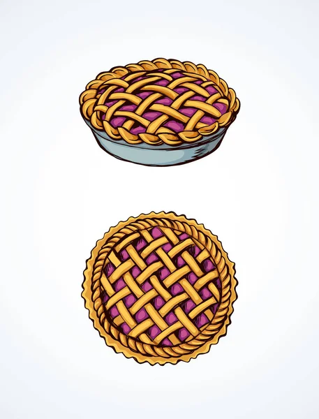 Пирог. Векторный рисунок — стоковый вектор
