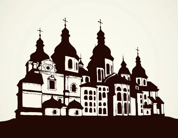 Vector Saint Sophia Cathedral in Kiev, Ukraine — Stock Vector