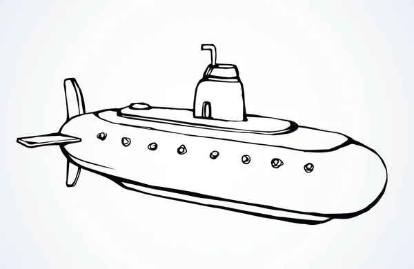 Grand sous-marin moderne. Dessin vectoriel — Image vectorielle