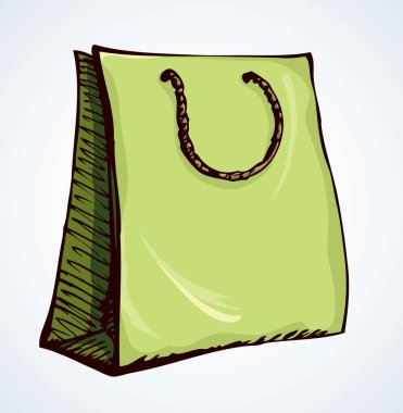 Alışveriş için kağıt torba. Vektör çizimi