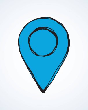 Sketched gps sign. Vector drawing vector