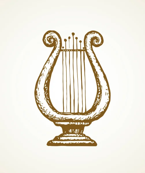 Harpe. Dessin vectoriel — Image vectorielle