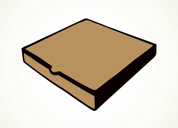 段ボールピザ包装。ベクトル描画 — ストックベクタ