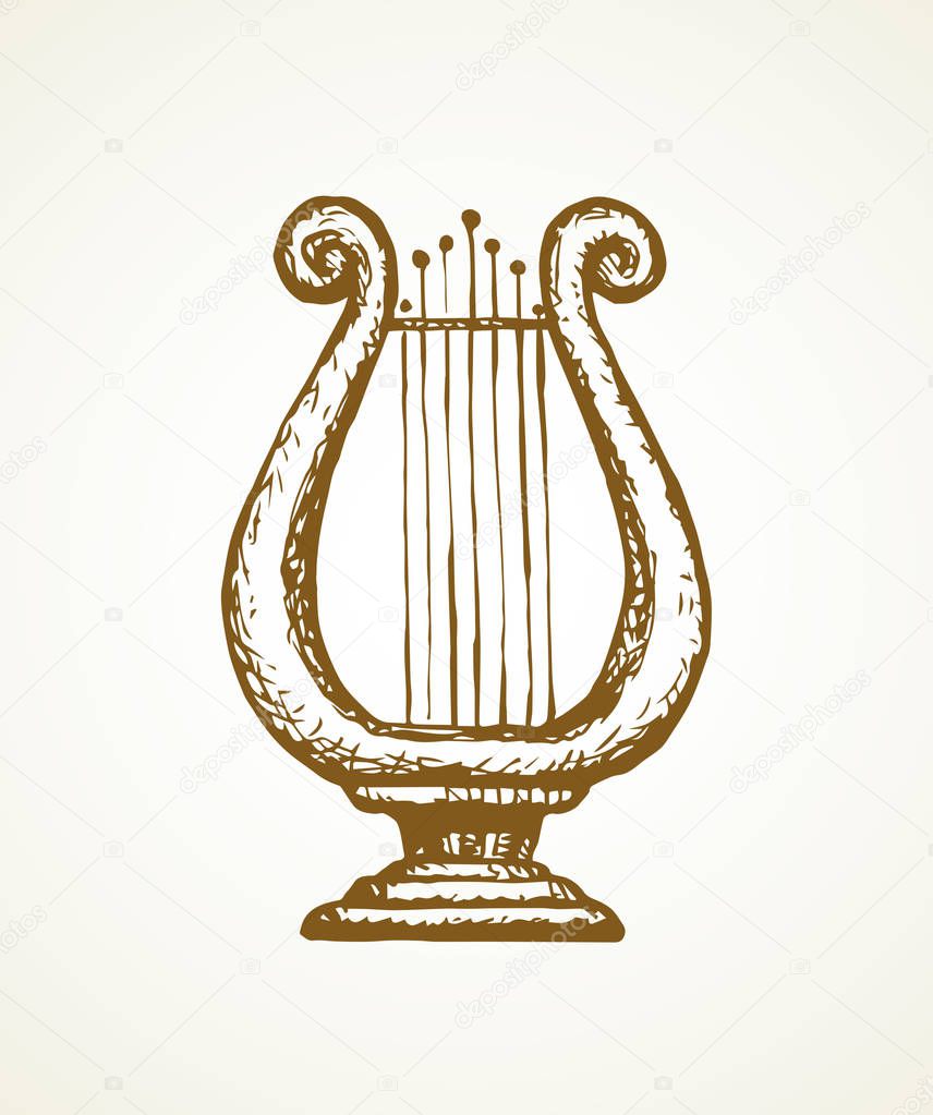 Harp. Vector drawing