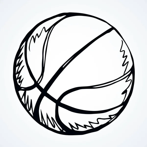 Balle de basket. Croquis de dessin vectoriel — Image vectorielle