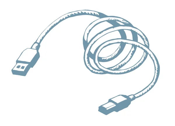 Cabo para carregar o telefone. Desenho vetorial —  Vetores de Stock