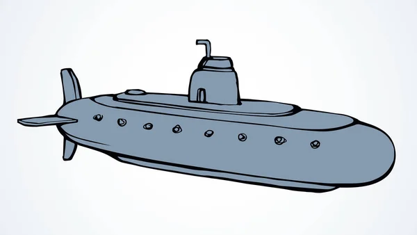 Duży nowoczesny okręt podwodny. Rysowanie wektorowe — Wektor stockowy