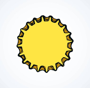 Demir şişe kapağı. Vektör çizim