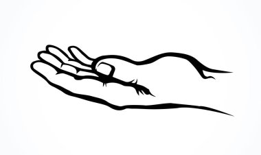 Dua eden eller. Vektör çizim