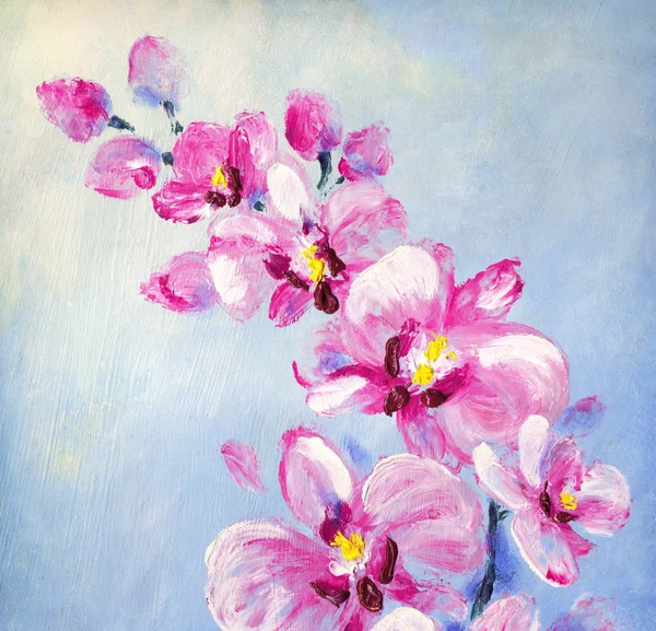 Fiori del Orchid. Pittura ad olio — Foto Stock