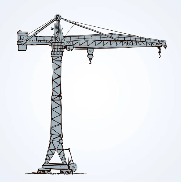 Grúa de construcción. Dibujo vectorial — Vector de stock