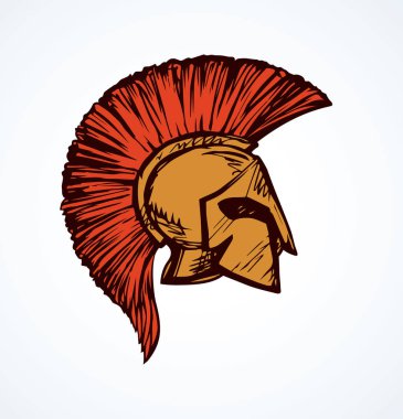 Spartalı kask. Vektör çizim