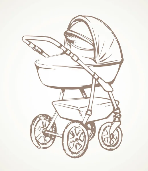 Kinderwagen. Vektor-Zeichensymbol — Stockvektor