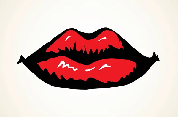 Labios. Signo de icono de dibujo vectorial — Archivo Imágenes Vectoriales