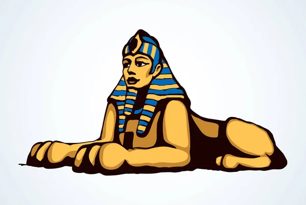 Egyptiska Sfinxen. Ritning av vektor penna — Stock vektor