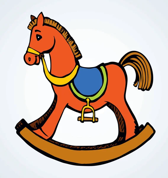 Mainan ayunan kuda. Gambar vektor - Stok Vektor