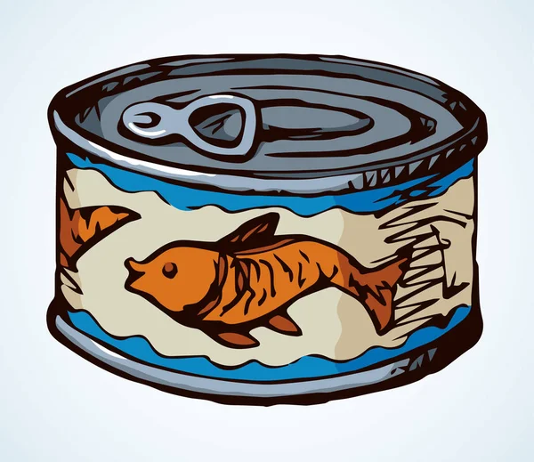 Fish Can. Vector drawing icon — Stock Vector
