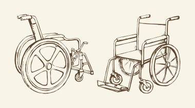 Tekerlekli sandalye. Vektör çizim