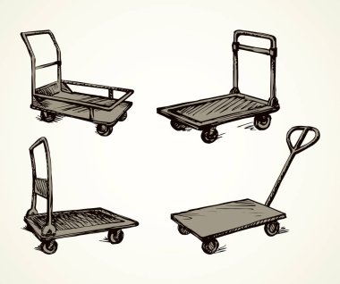 Ambar arabası. Vektör çizimi