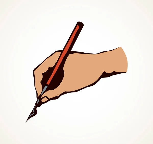 Writing hand. Vector drawing — Stock Vector