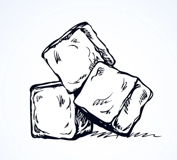 Cubos de hielo. Dibujo vectorial — Vector de stock