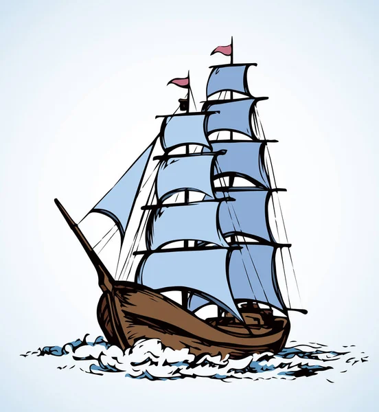 Sailing vessel. Vector drawing — Stock Vector