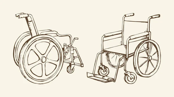 Silla de ruedas. Dibujo vectorial — Archivo Imágenes Vectoriales