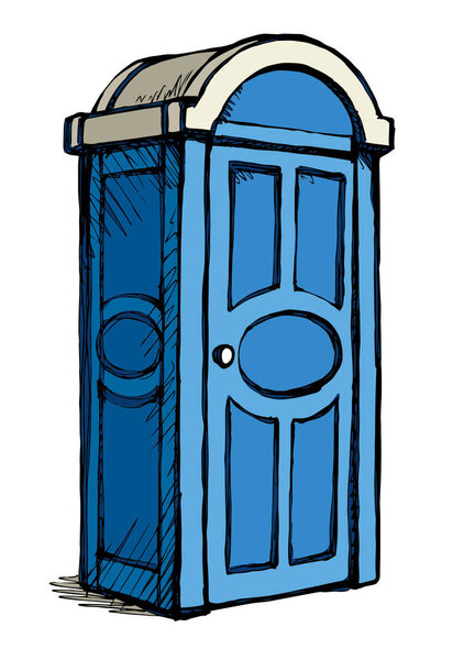 Plastic street toilet. Vector drawing