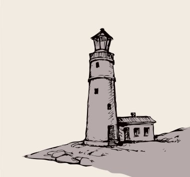 Deniz feneri. Vektör çizim