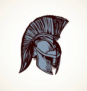 Spartalı kask. Vektör çizim