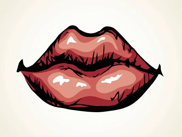 Labios. Signo de icono de dibujo vectorial — Vector de stock